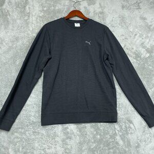 Puma Mens Black Long Sleeve Crewneck Sweatshirt Soft Cotton Blend S a1355
